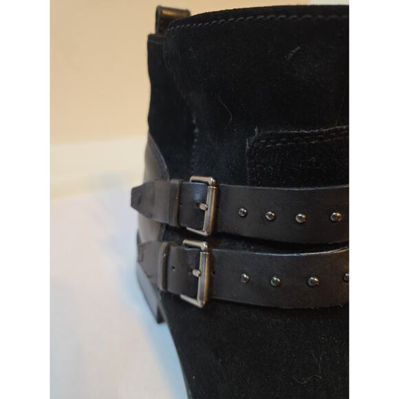 Clarks Swansea Ankle Boots Black Suede 9 M Side Zip - Picture 7 of 14